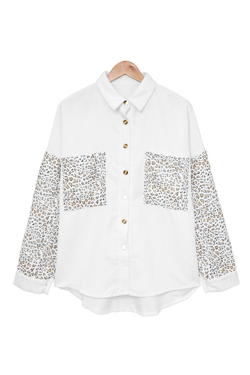 Patchwork Corduroy Buttoned Shirt Jacket